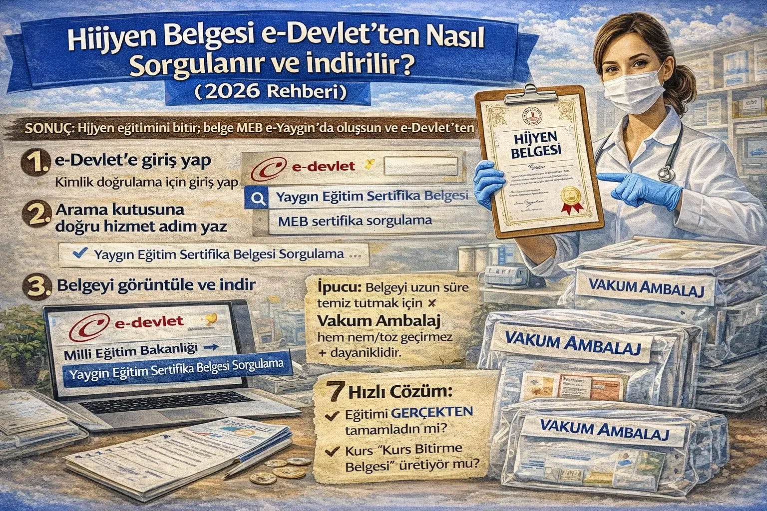 Hijyen Belgesi e-Devlet’ten Nasıl Sorgulanır ve İndirilir?